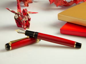 Pluma Estilográfica Pilot Custom 845 Red, Adornos PVD Oro, FKV-5MR-R