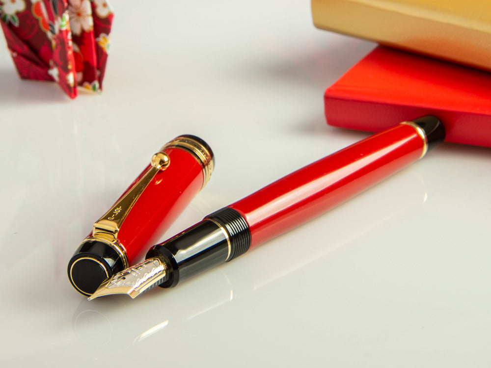 Pluma Estilográfica Pilot Custom 845 Red, Adornos PVD Oro, FKV-5MR-R