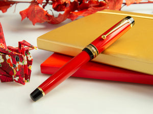 Pluma Estilográfica Pilot Custom 845 Red, Adornos PVD Oro, FKV-5MR-R