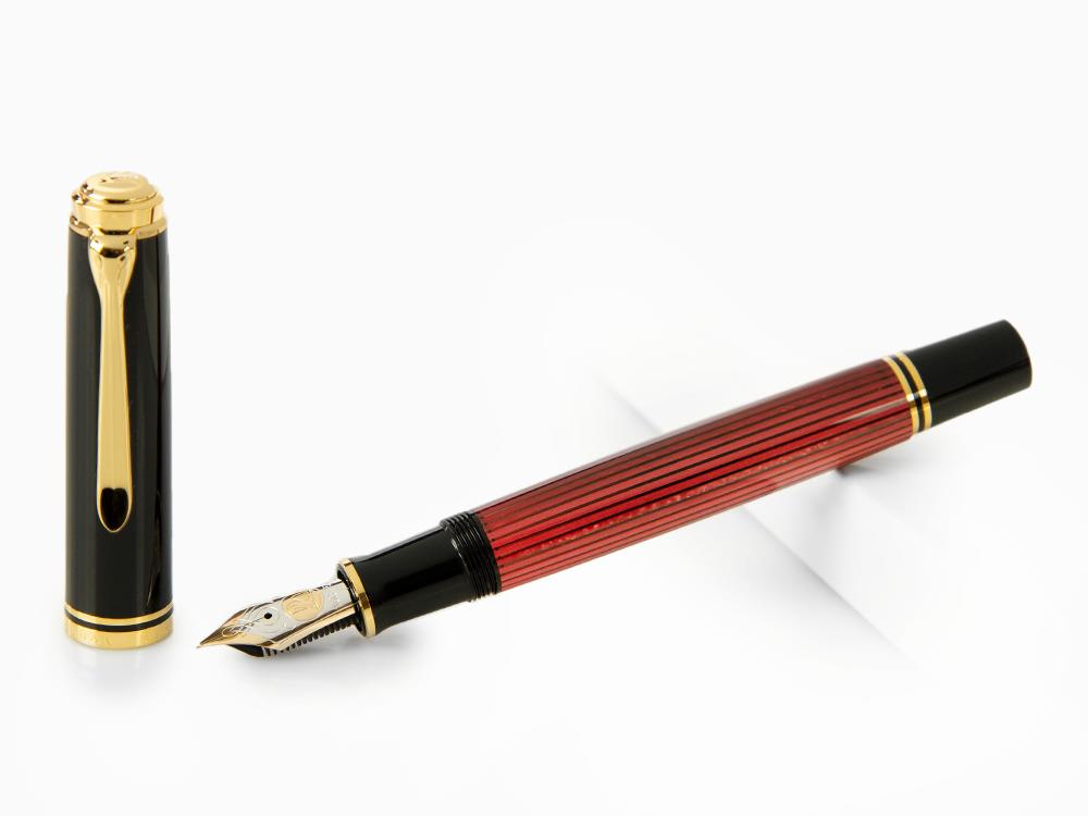 Pluma Estilográfica Pelikan Souverän 800 Black-Red, Resina, 816625