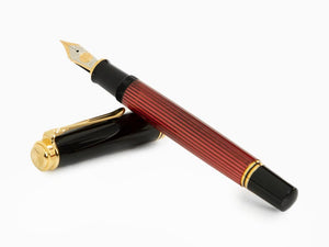 Pluma Estilográfica Pelikan Souverän 800 Black-Red, Resina, 816625