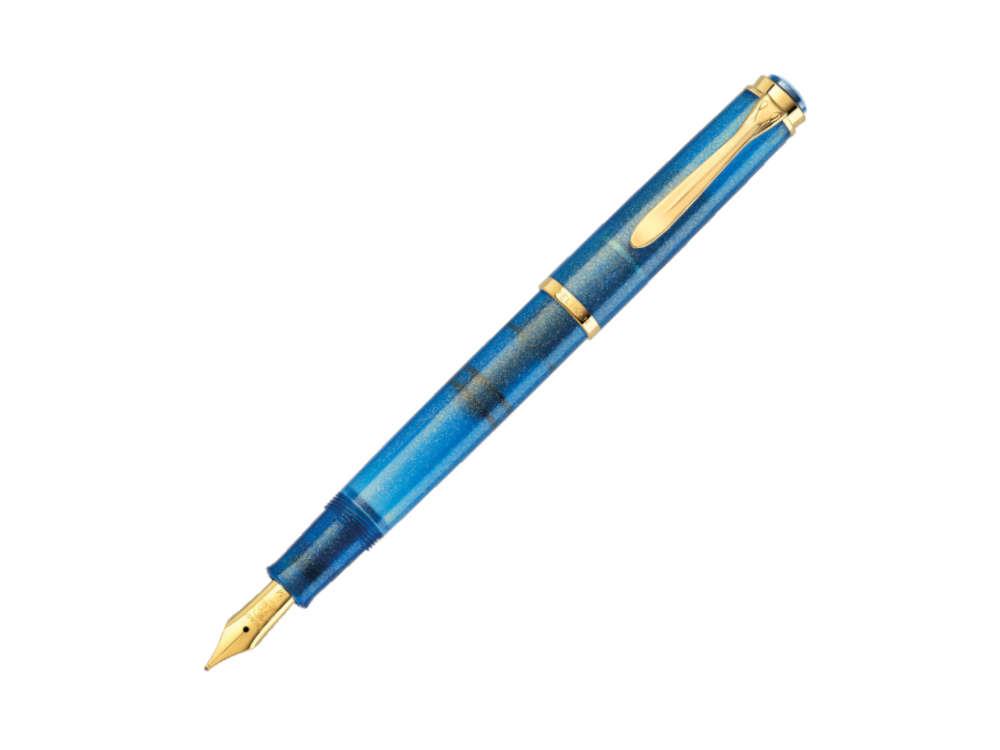 Pluma Estilográfica Pelikan M200 Golden Lapis, Edición Especial, 826006