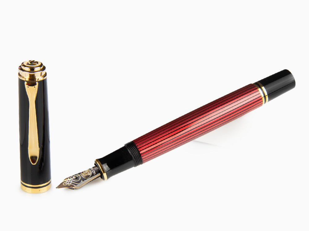 Pluma Estilográfica Pelikan Souverän M 600 -Negro/Rojo, 928697