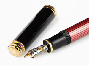 Pluma Estilográfica Pelikan Souverän M 600 -Negro/Rojo, 928697