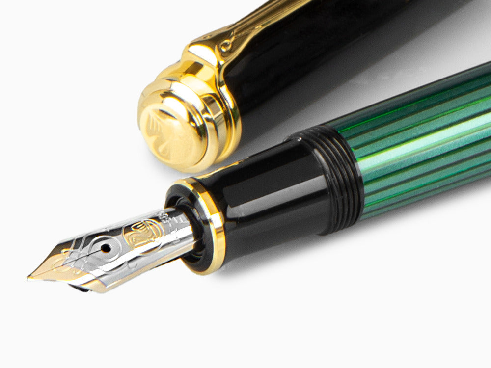 Pluma Estilográfica Pelikan Souverän M 600, Negro/Verde, 980029