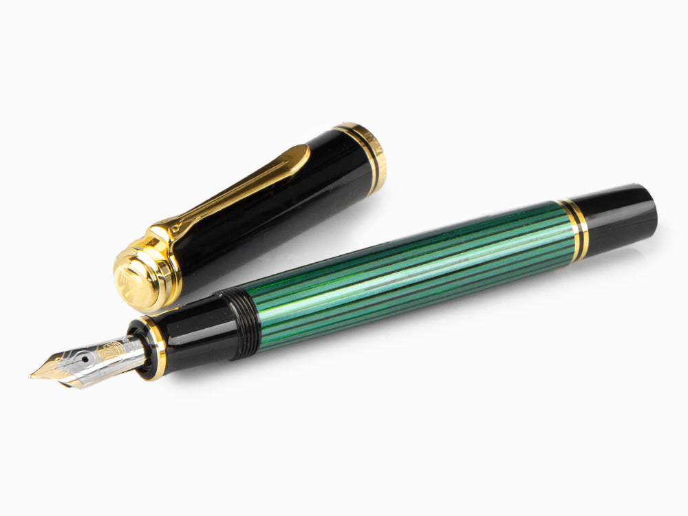 Pluma Estilográfica Pelikan Souverän M 600, Negro/Verde, 980029