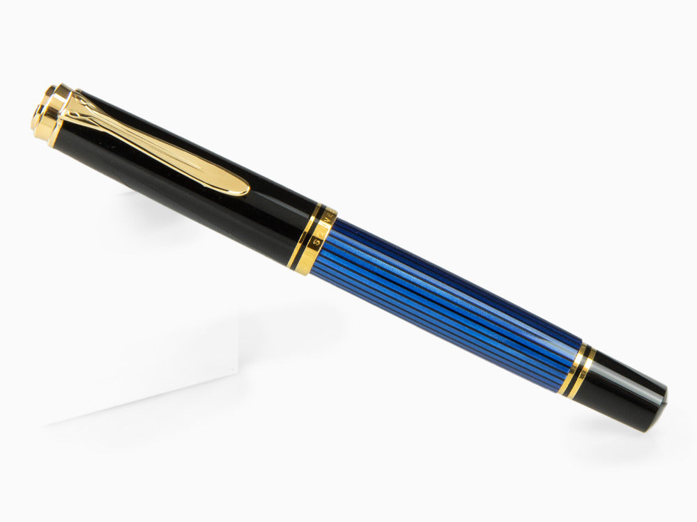 Pluma Estilográfica Pelikan Souverän M400 - Negra y Azul - Plumín Oro