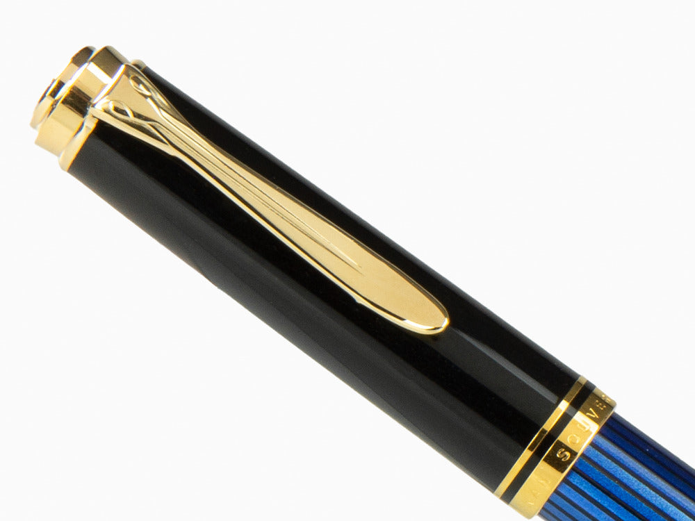 Pluma Estilográfica Pelikan Souverän M400 - Negra y Azul - Plumín Oro