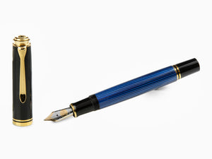 Pluma Estilográfica Pelikan M800, Resina Azul, Adornos en oro, 995951