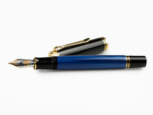 Pluma Estilográfica Pelikan M800, Resina Azul, Adornos en oro, 995951