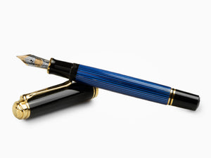 Pluma Estilográfica Pelikan M800, Resina Azul, Adornos en oro, 995951