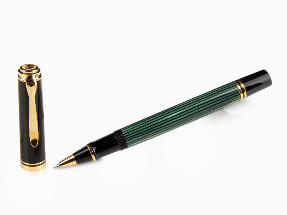 Boligrafo Roller Pelikan Souverän R400, Negro/Verde, 997494