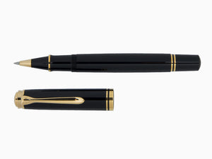 Roller Pelikan Souverän R800, Resina Negra, Adornos en oro, 997643