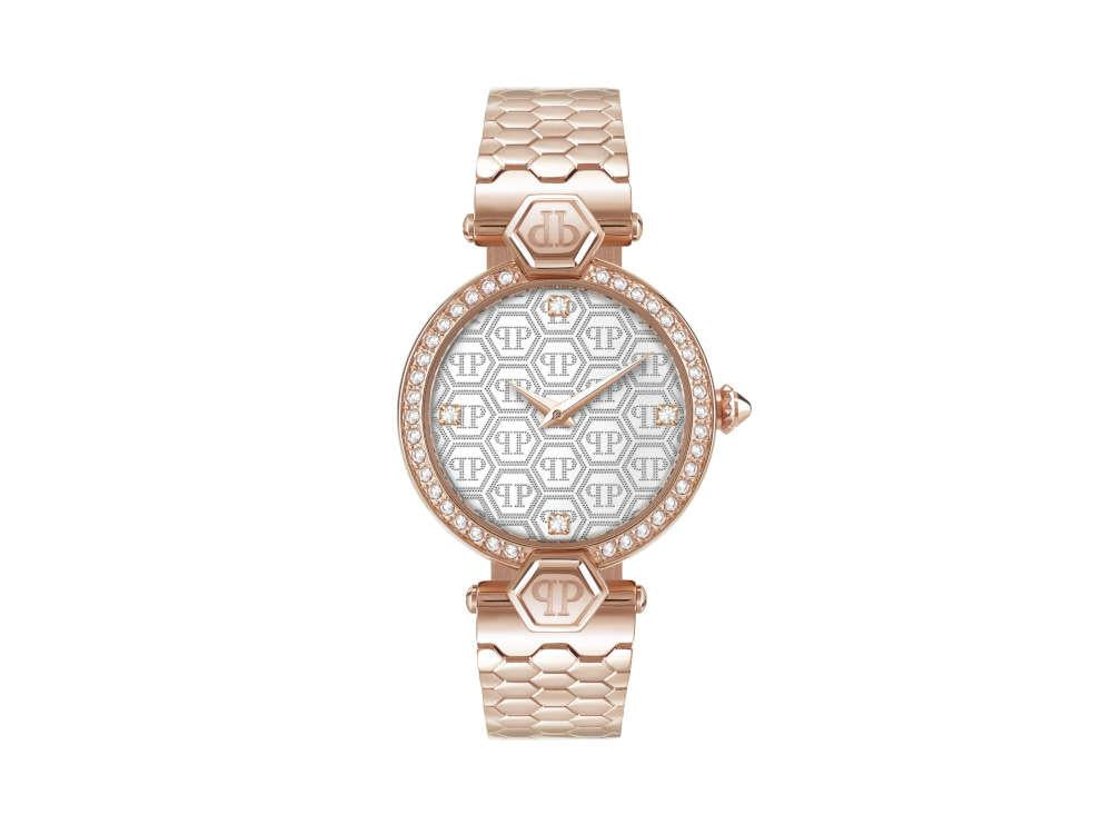 Reloj de Cuarzo Philipp Plein Couture Lady, PVD Oro Rosa, Blanco, 32mm PWEAA0821