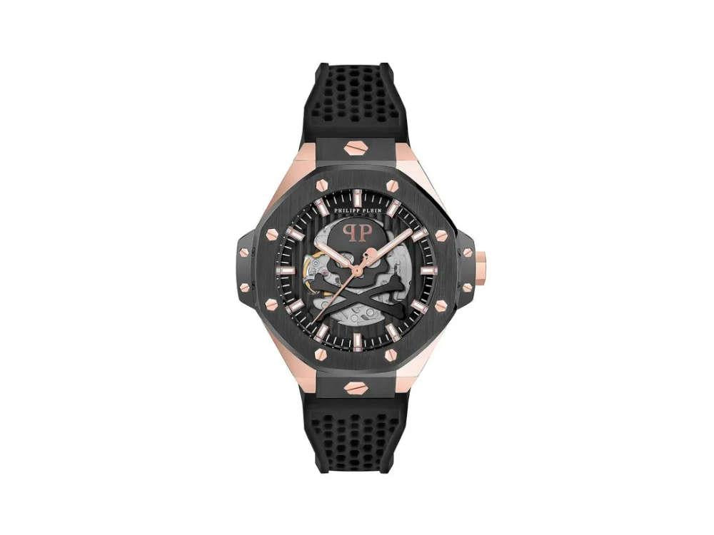 Reloj Automático Philipp Plein Skeleton Royal, PVD Oro, Negro, 46 mm, PWPFA0224