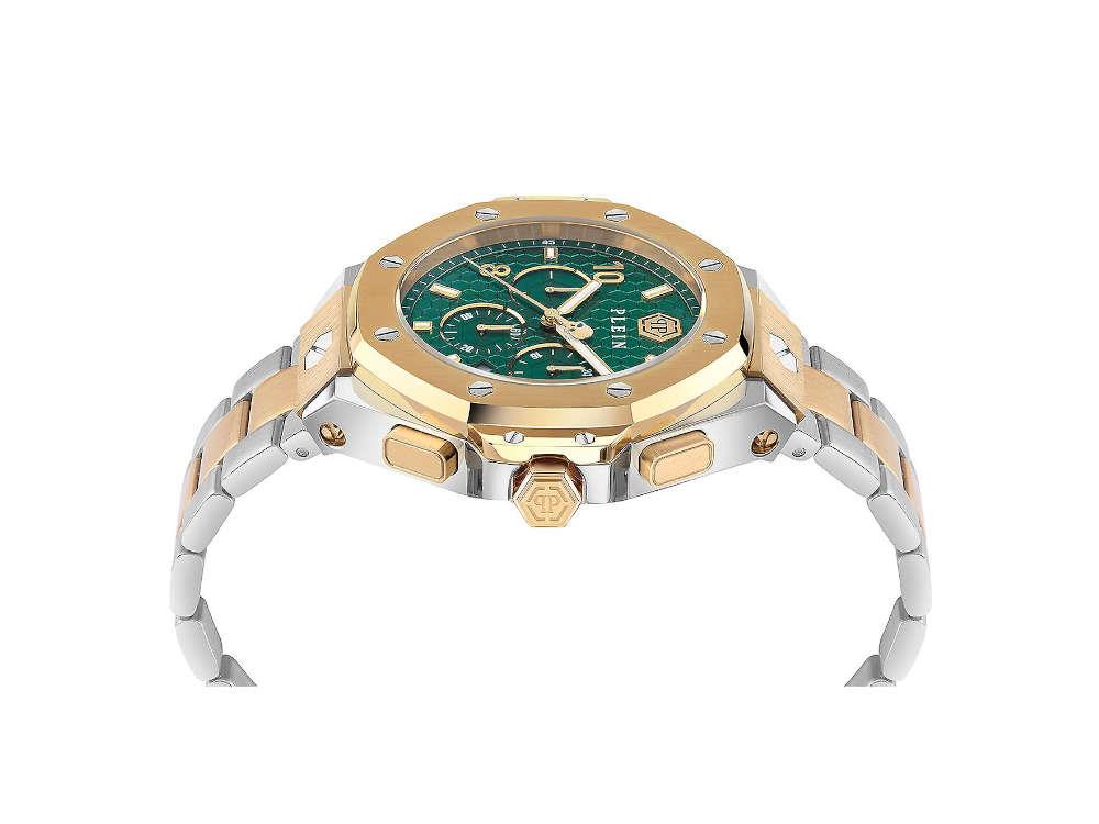 Reloj de Cuarzo Philipp Plein Chrono Royal, PVD Oro, Verde, 46 mm, PWPRA0324