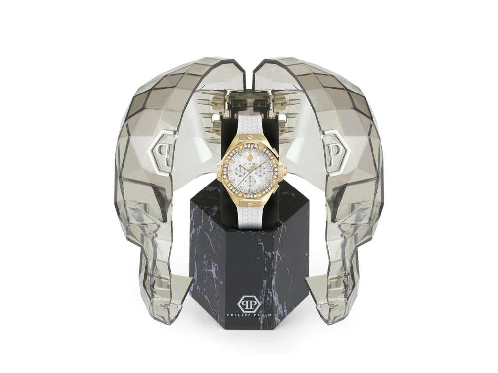 Reloj Cuarzo Philipp Plein Plein Chrono Royal, PVD Oro, Blanco, 42mm, PWPSA0624