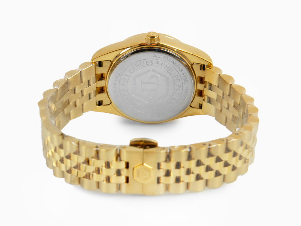 Reloj de Cuarzo Philipp Plein Date Superlative, PVD Oro, Blanco, 34mm, PWYAA0323