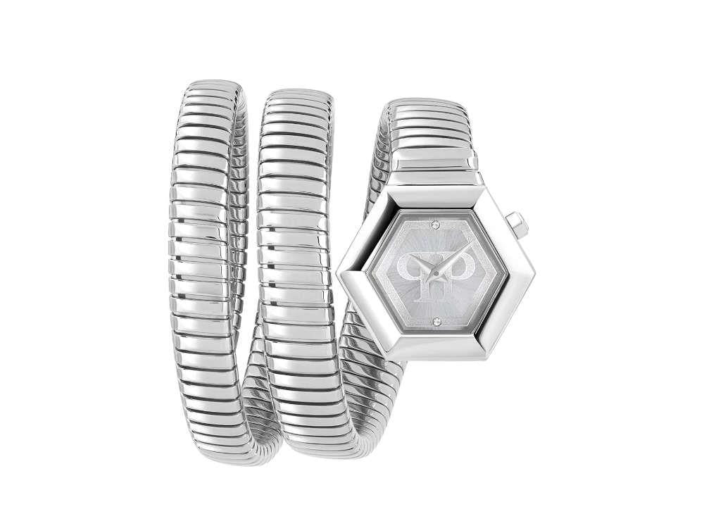 Reloj de Cuarzo Philipp Plein Snake Hexagon, Plata, 28 mm, PWZAA0123