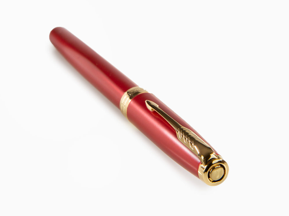 Pluma Estilográfica Parker Sonnet, Laca, Adornos en Oro, Rojo, 1931474