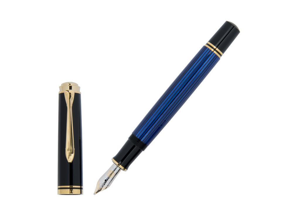 Pluma Estilográfica Pelikan Souverän M 600, Negro/Azul, 995324