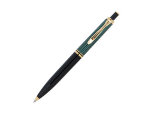 Bolígrafo Pelikan K400, Negro y verde, Adornos en oro, 996835