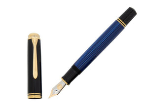 Pluma Estilográfica Pelikan M800, Resina Azul, Adornos en oro, 995951