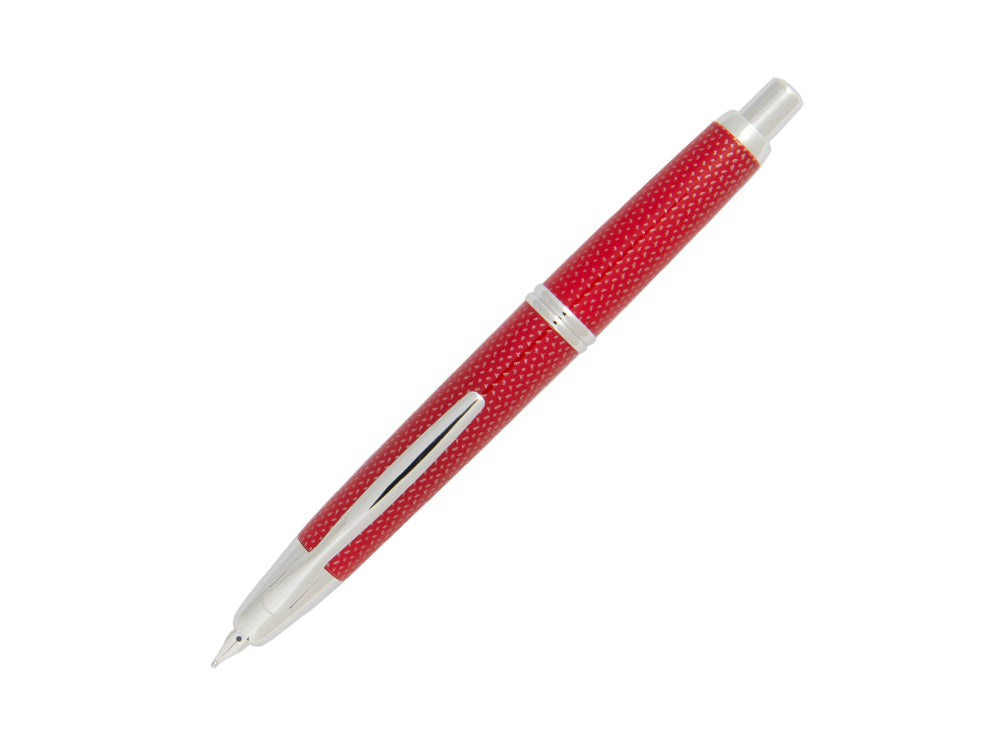 Pluma Estilográfica Pilot Capless, Fibra de carbono, Rojo