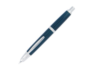 Estilográfica Pilot Capless Vanishing Fibra de Carbono Azul, Cromo