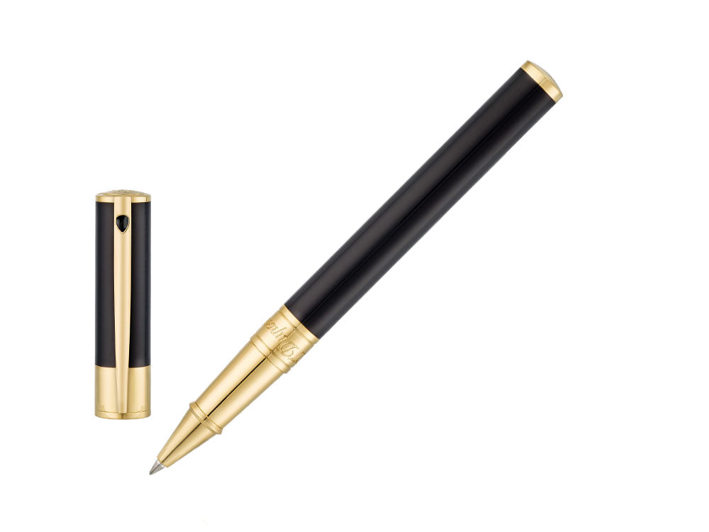 Roller S.T. Dupont D-Initial, Cobre y Zinc, Negro, Adornos en oro, 262202