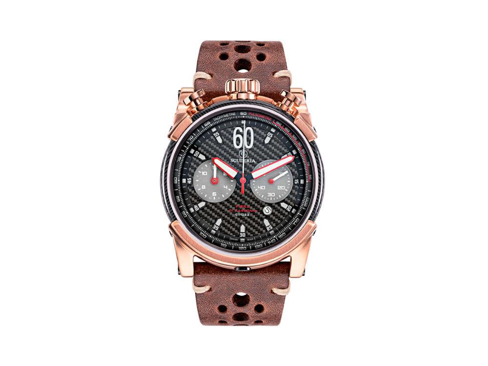 Reloj de Cuarzo Scuderia Bullet Head, PVD Oro Rosa, Negro, 44 mm, CWEI00319