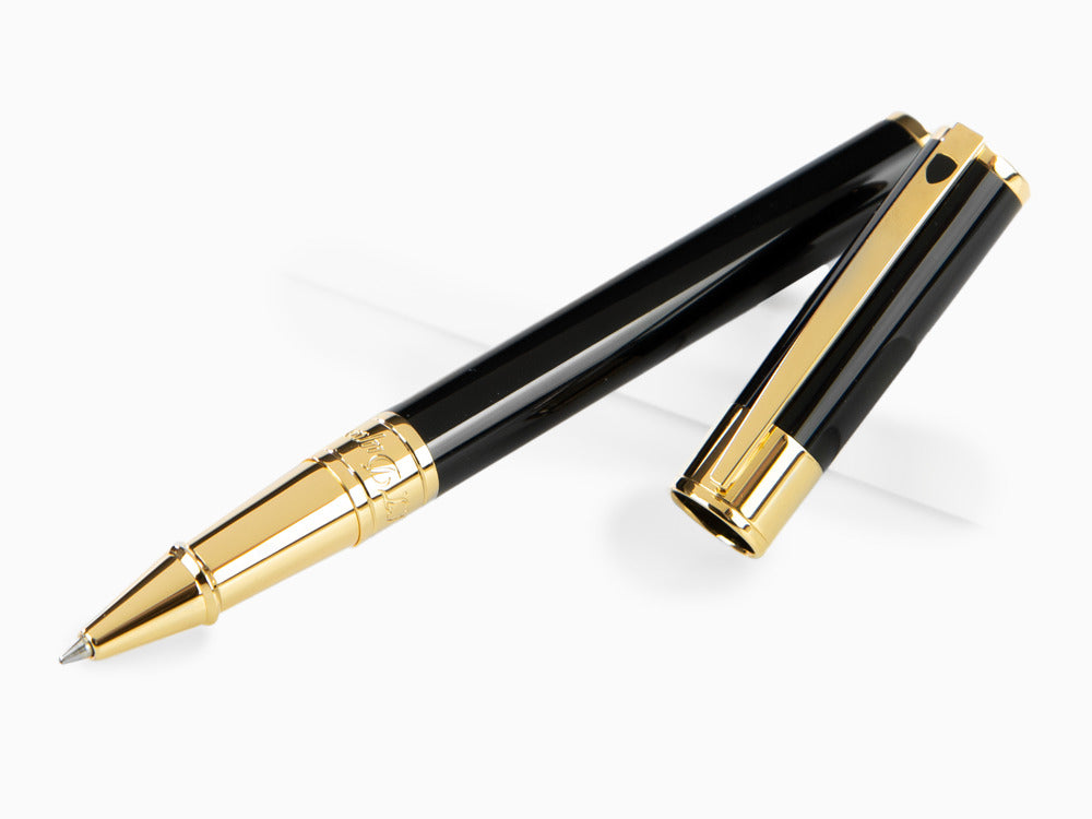 Roller S.T. Dupont D-Initial, Cobre y Zinc, Negro, Adornos en oro, 262202