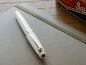 Pluma Estilográfica Sailor Professional Gear Slim Silver, Blanco, Rodio