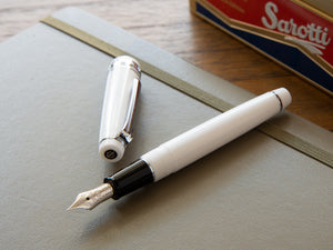 Pluma Estilográfica Sailor Professional Gear Slim Silver, Blanco, Rodio