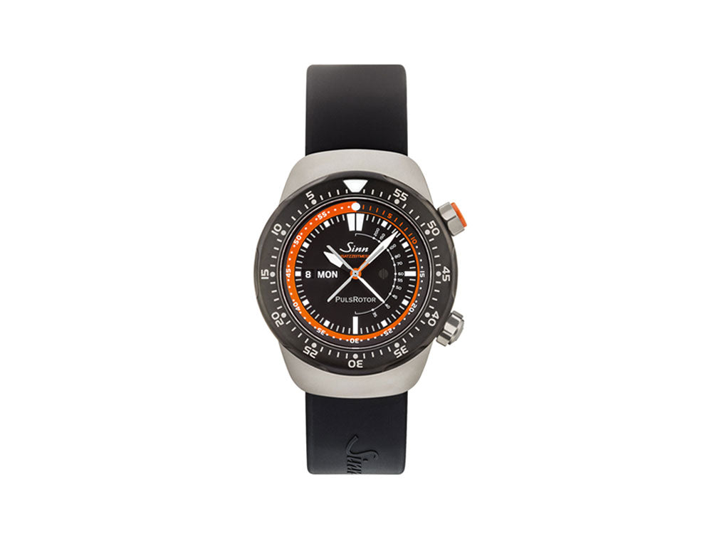 Reloj Automático Sinn EZM 12, Negro, 44 mm, Correa de Silicona, 112.010 SI157