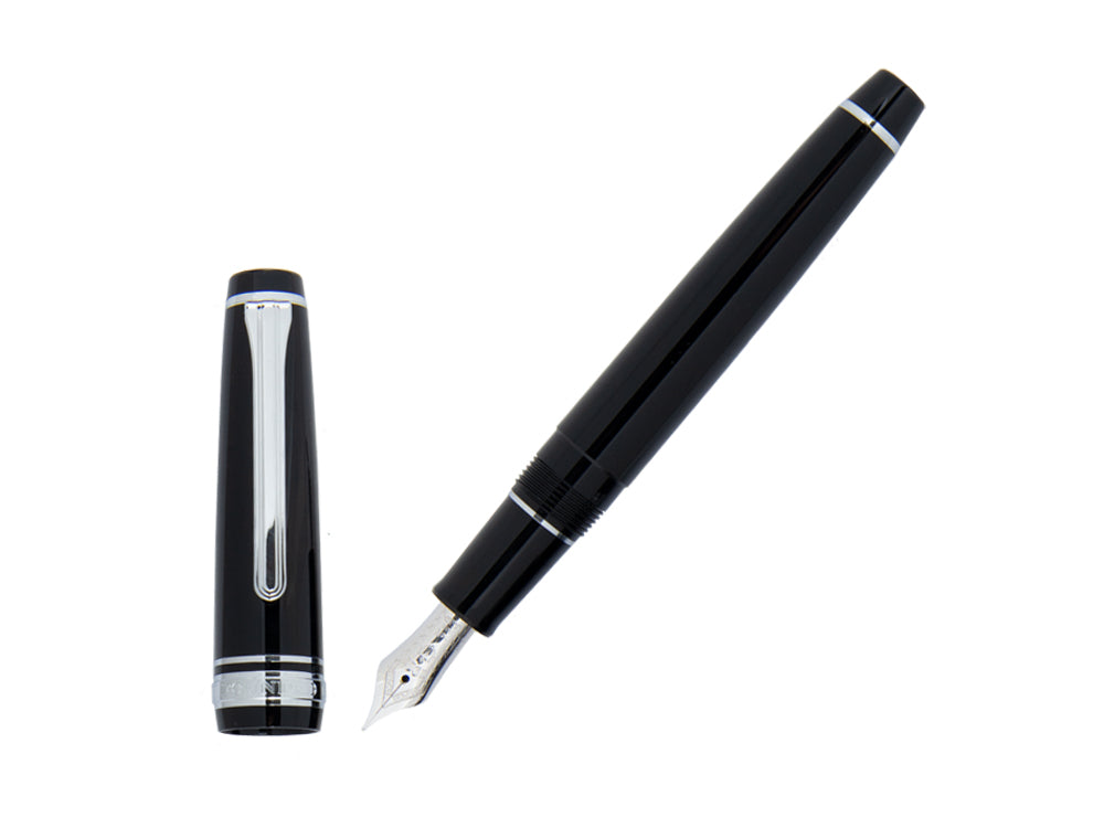 Estilográfica Sailor Professional Gear Slim Silver, Negro, Rodio