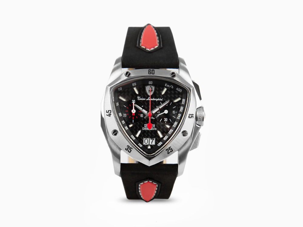 Reloj de Cuarzo Tonino Lamborghini New Spyder, Negro, 43 mm, Crono, TLF-A13-1