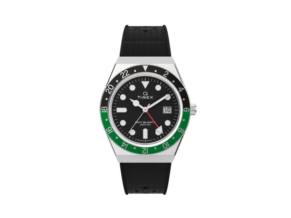 Reloj de Cuarzo Timex Q Timex GMT, Negro, 38 mm, TW2W57500