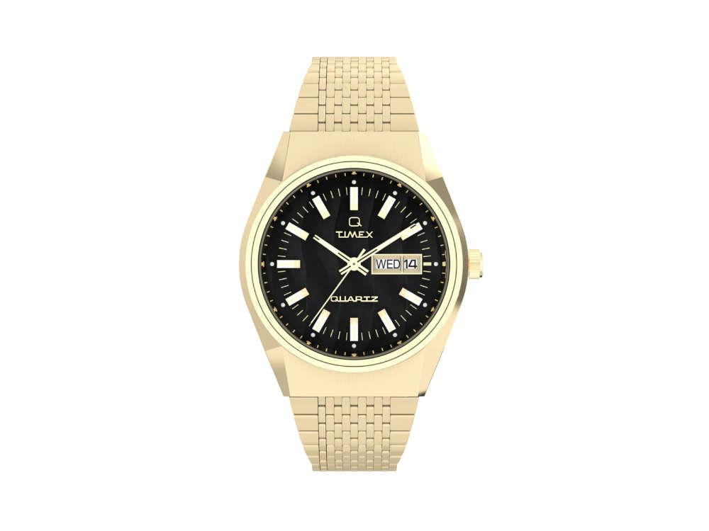 Reloj de Cuarzo Timex Q Timex Falcon Eye, PVD Oro, Negro, 38 mm, TW2W62500