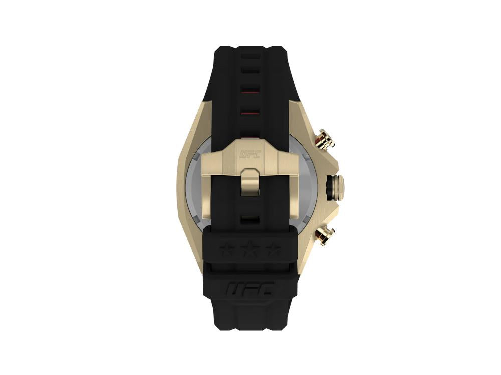 Reloj de Cuarzo Timex UFC Pro, PVD Oro, Negro, 45 mm, Cronógrafo, TW2W69800