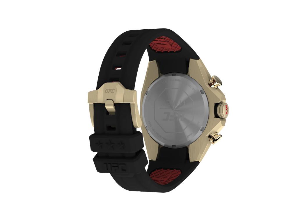 Reloj de Cuarzo Timex UFC Pro, PVD Oro, Negro, 45 mm, Cronógrafo, TW2W69800