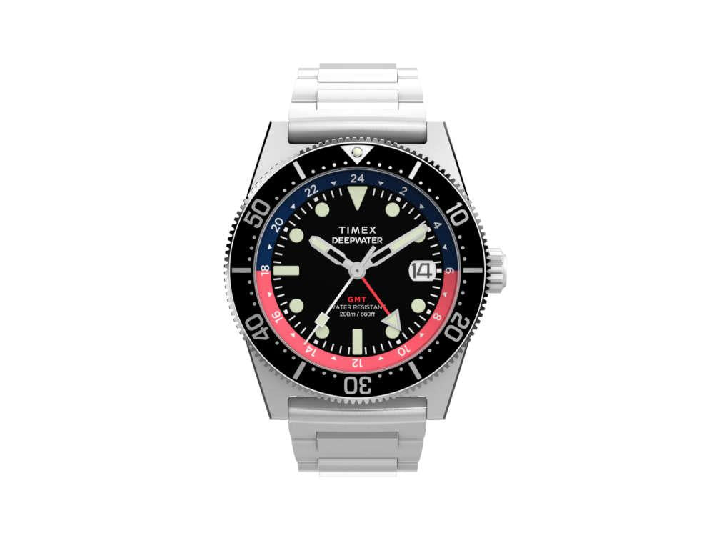 Reloj de Cuarzo Timex DeepWater Reef 200 GMT, Negro, 41 mm, TW2W95300