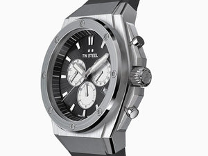 Reloj de Cuarzo TW Steel Ceo Tech 44mm, Negro, 44 mm, Caucho, 10 atm, CE4041