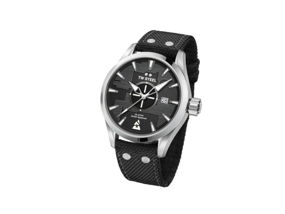 Reloj de Cuarzo TW Steel Blast, Negro, 45 mm, Correa textil, 10 atm, VS99