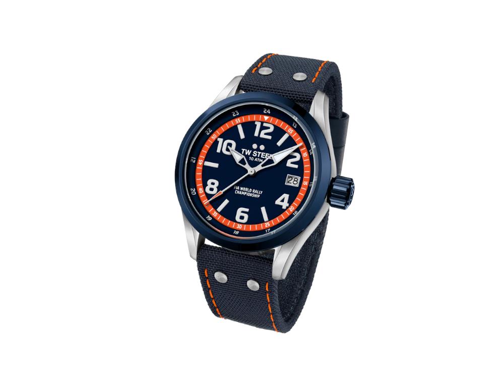 Reloj de Cuarzo TW Steel WRC, Azul, 45 mm, Correa textil, 10 atm, VS92