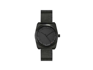 Reloj de Cuarzo Tibaldi Men's, Negro, 39mmx46mm, PVD, Malla milanesa. TMM-PVD-MM