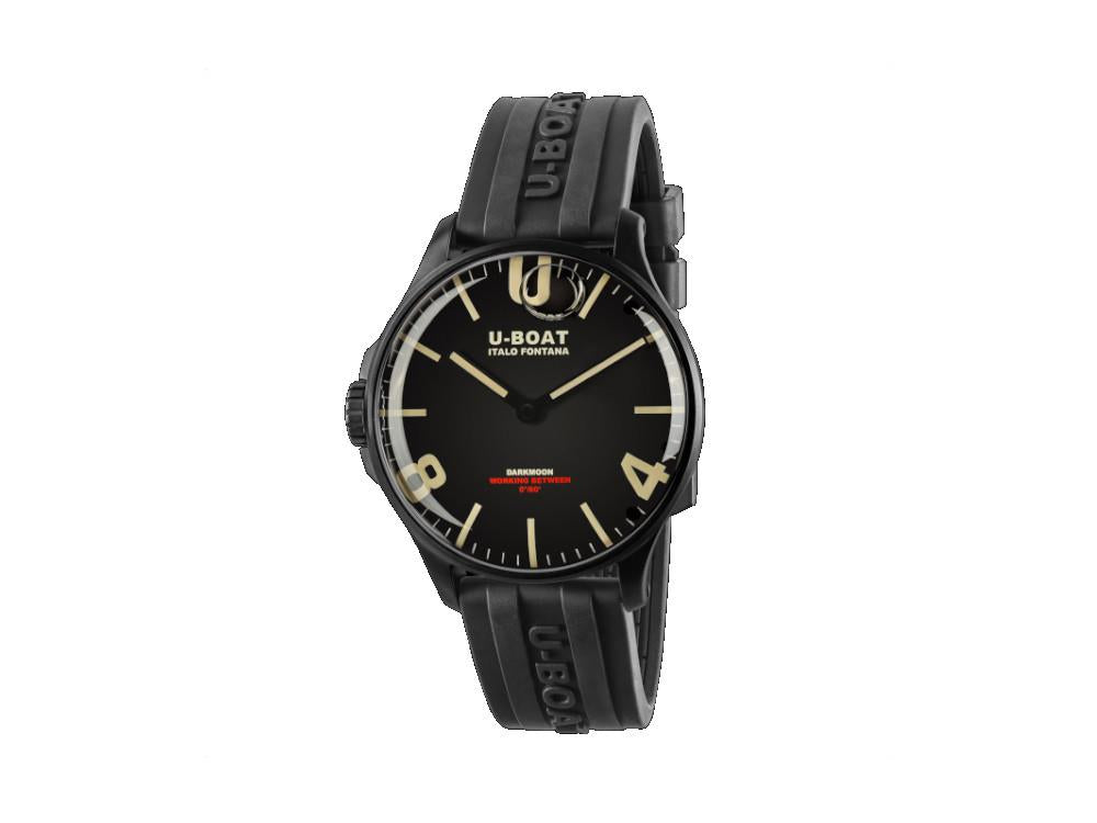 Reloj de Cuarzo U-Boat Capsoil Darkmoon 44 IPB,  Negro, 44 mm, Silicona, 8464/A