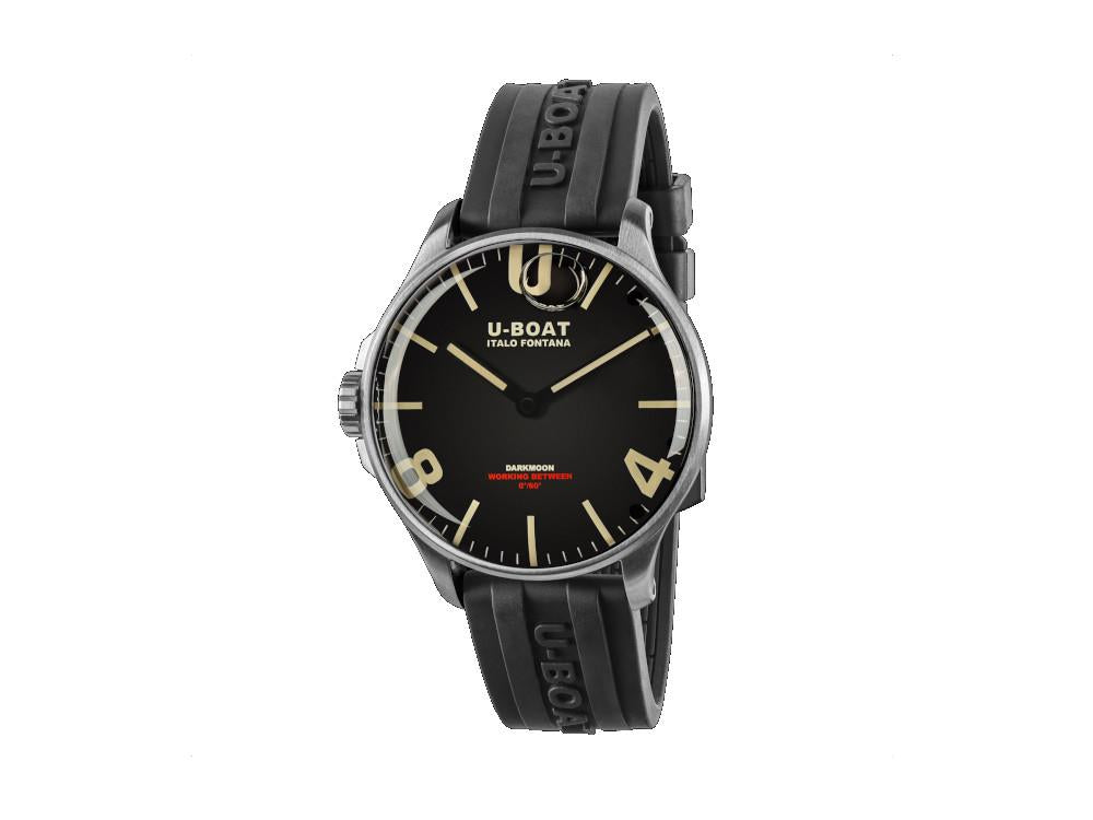 Reloj de Cuarzo U-Boat Capsoil Darkmoon 44 SS, Silicona, Negro, 44 mm, 8463/A