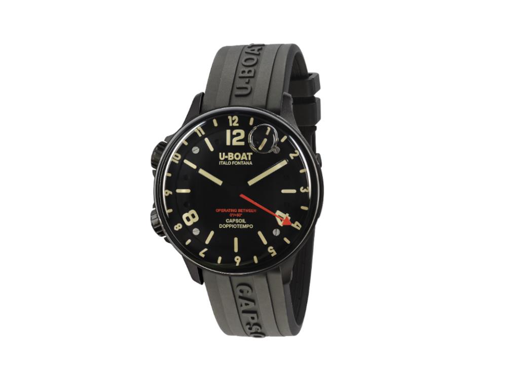 Reloj de Cuarzo U-Boat Capsoil Doppiotempo DLC, Acero Inoxidable, 45 mm, 8770