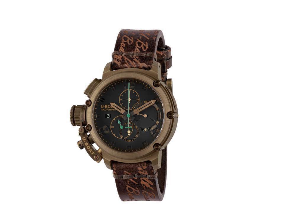 Reloj Automático U-Boat Chimera Green Chrono Bronze, Negro, 46 mm, Ed Lim., 8526